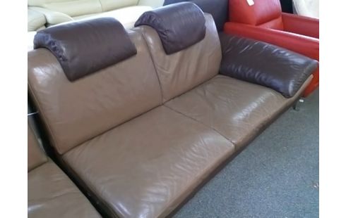 CANAPE D'ANGLE CUIR MARRON