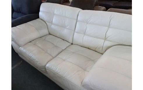 CANAPE CUIR BLANC 2P