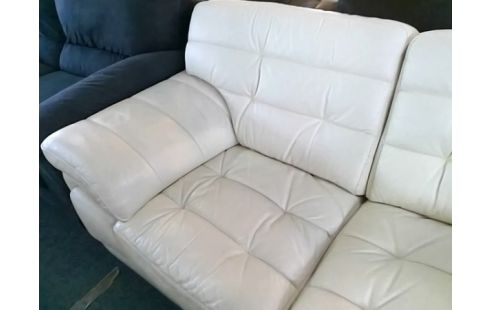 CANAPE CUIR BLANC 2P