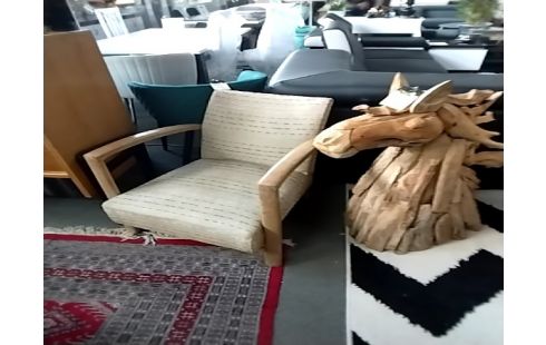 FAUTEUIL BRIDGE TISSU BEIGE