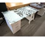 BUREAU BLANC PLATEAU VERRE