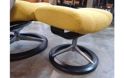 FAUTEUIL STRESSLESS EN TISSUS AVEC REPOSE PIED