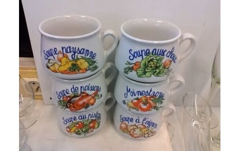 LOT DE 6 POTS BLANCS