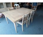 TABLE +4 CHAISES ROCHE ET BOBOIS PATINE CREME