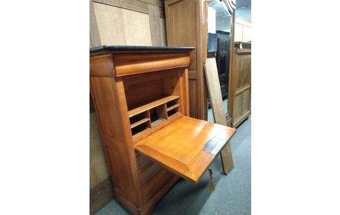 SECRETAIRE STYLE LOUIS PHILIPPE MARBRE GRIS