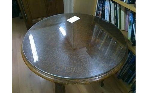 TABLE RONDE BASSE AVEC PLATEAU VERRE