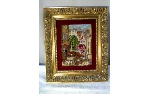 STICKBILDER IM RAHMEN GOLDFARBEN LANDSCHAFT