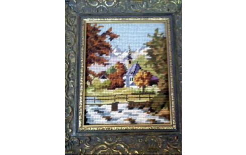 STICKBILDER IM RAHMEN GOLDFARBEN LANDSCHAFT