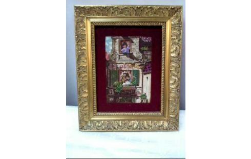 STICKBILDER IM RAHMEN GOLDFARBEN LANDSCHAFT