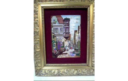 STICKBILDER IM RAHMEN GOLDFARBEN LANDSCHAFT