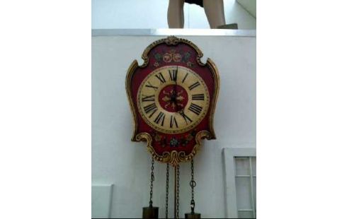 SCHWARZWALD WANDUHR ROT FLORAL PENDEL