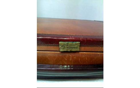 KOFFER <PIERONOSSI> BRAUN GOLD. SCHNALL.