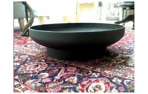 FEUERSCHALE SCHWARZ STÄHLERN RUND