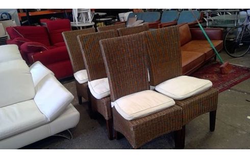 6 CHAISES  EN OSIER