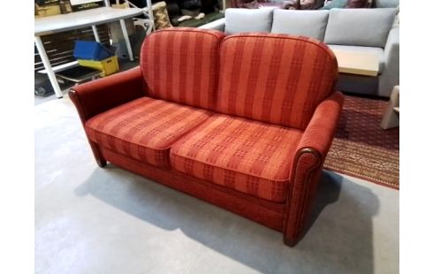 CANAPE CONVERTIBLE TISSU ROUGE ORANGÉ