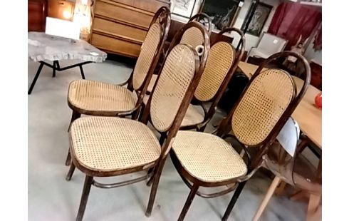 LOT DE 5 CHAISES THONET BOIS COURBÉ ACCRSV A RESTAURER