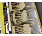 4 CHAISES PEINT BEIGE
