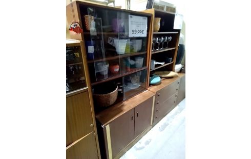 BIBLIOTHEQUE VINTAGE 2 CORPS ST SCANDINAVE HT VITRE