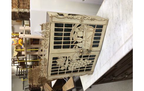 ETAGERE A SUSPENDRE 2 PORTES PEINT BEIGE