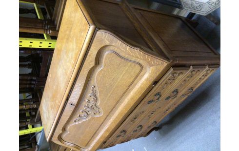 SECRETAIRE CHENE MOYEN 3 TIROIRS 1 BATTANT