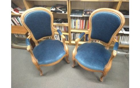 FAUTEUIL VELOURS BLEU