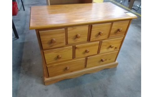 COMMODE EN PIN 9 TIROIRS