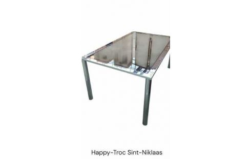 ESSTISCH IM VINTAGE-STIL CHROM GETÖNT EIS