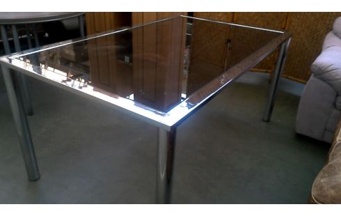 ESSTISCH IM VINTAGE-STIL CHROM GETÖNT EIS