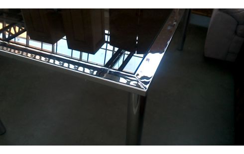 ESSTISCH IM VINTAGE-STIL CHROM GETÖNT EIS