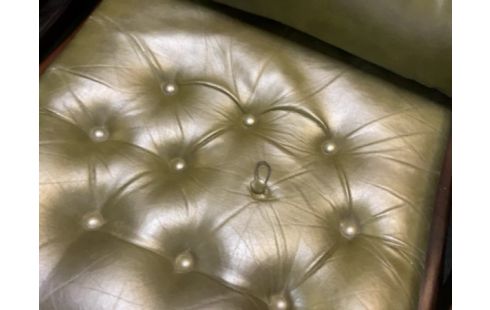 FAUTEUIL CUIR VERT ABIME