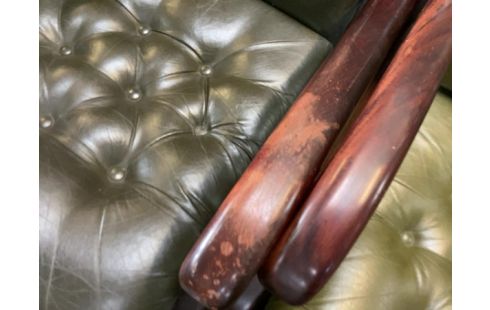 FAUTEUIL CUIR VERT ABIME