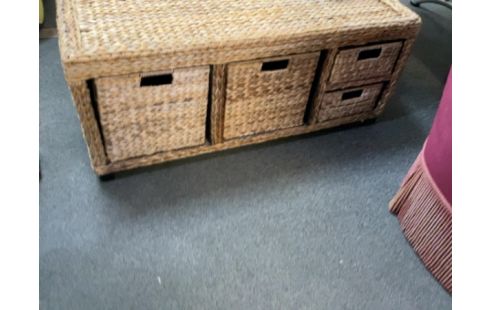 BANC TRESSÉ PANIER RANGEMENT