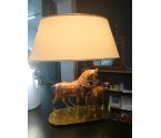 LAMPE DE SALON BOIS LAITON