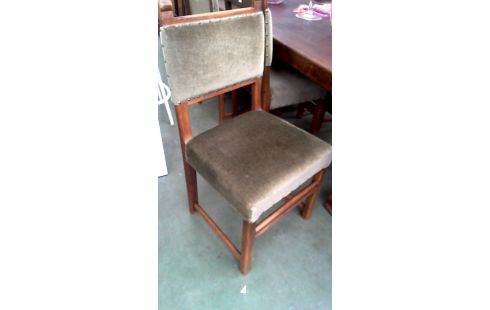 6 STOELEN EIK GROEN FLUWEEL