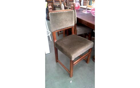 6 STOELEN EIK GROEN FLUWEEL