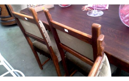 6 STOELEN EIK GROEN FLUWEEL