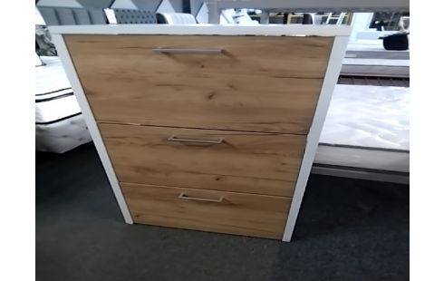 MEUBLE A CHAUSSURES MODERNE 3 TIROIRS L60 H114 MELAMINĖ BLANC TEINTE BOIS