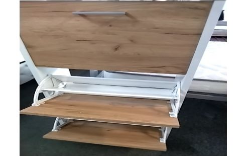 MEUBLE A CHAUSSURES MODERNE 3 TIROIRS L60 H114 MELAMINĖ BLANC TEINTE BOIS