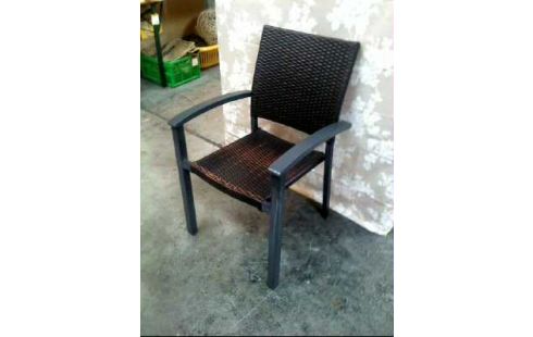 GARTENSTUHL RATTAN ALUM.GESTELL DUNKEL