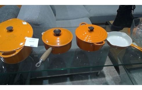 LOT DE CASSEROLES FONTE ORANGE