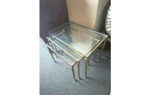 TABLES GIGOGNES METAL VERRE