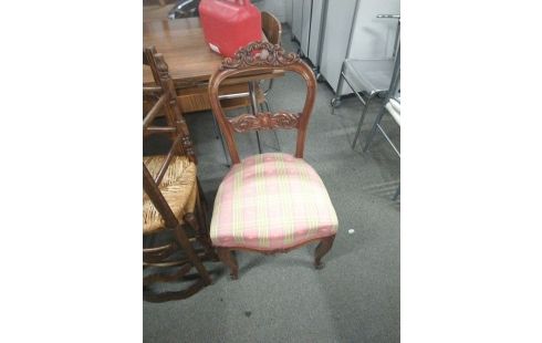 CHAISE LOUIS PHILIPPE TISSU CARREAUX