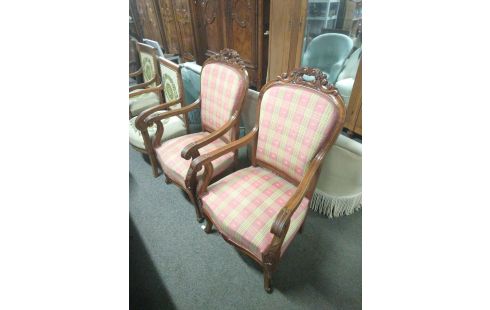 FAUTEUIL OSSATURE NOYER CARREAUX