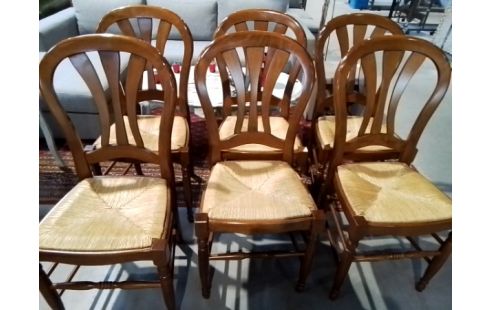 CHAISE PAILLÉ MERISIER