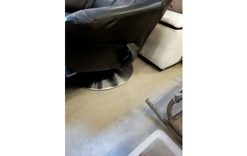 FAUTEUIL RELAX CUIR MARRON SYSTÈME DÉFECTUEUX