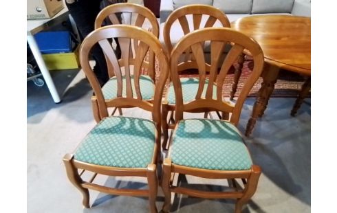 LOT DE 4 CHAISES TISSEES MERISIER