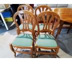 LOT DE 4 CHAISES TISSEES MERISIER