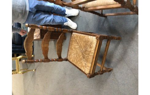 4 CHAISES CHENE PAILLAGE