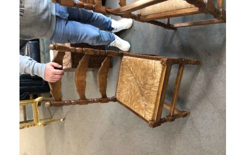 6 CHAISES CHENE PAILLAGE