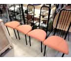 LOT DE 4 CHAISES MÉTAL ET TISSUS